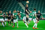 5 November 2020; Sean Hoare of Dundalk contests for the ball during the UEFA Europa League Group B match between SK Rapid Wien and Dundalk at Allianz Stadion in Vienna, Austria. Photo by Vid Ponikvar/Sportsfile