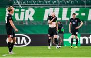 5 November 2020; Chris Shields of Dundalk looks dejected after SK Rapid Wien scored their third goal during the UEFA Europa League Group B match between SK Rapid Wien and Dundalk at Allianz Stadion in Vienna, Austria. Photo by Vid Ponikvar/Sportsfile