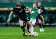 5 November 2020; David McMillan of Dundalk is fouled by Mario Sonnleitner of SK Rapid Wien during the UEFA Europa League Group B match between SK Rapid Wien and Dundalk at Allianz Stadion in Vienna, Austria. Photo by Vid Ponikvar/Sportsfile