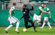 5 November 2020; Nathan Oduwa of Dundalk is fouled by Filip Stojkovic of SK Rapid Wien, which resulted in a penalty, during the UEFA Europa League Group B match between SK Rapid Wien and Dundalk at Allianz Stadion in Vienna, Austria. Photo by Vid Ponikvar/Sportsfile