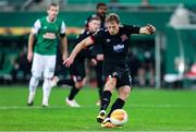 5 November 2020; David McMillan of Dundalk shoots to score his side's third goal, from a penalty, during the UEFA Europa League Group B match between SK Rapid Wien and Dundalk at Allianz Stadion in Vienna, Austria. Photo by Vid Ponikvar/Sportsfile
