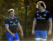 6 November 2020; Liam Turner, left, and Jack Dunne during Leinster Rugby squad training at UCD in Dublin. Photo by Ramsey Cardy/Sportsfile