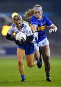 6 November 2020; Ciara McAnespie of Monaghan in action against Aisling McCarthy of Tipperary during the TG4 All-Ireland Senior Ladies Football Championship Round 2 match between Monaghan and Tipperary at Parnell Park in Dublin. Photo by Eóin Noonan/Sportsfile