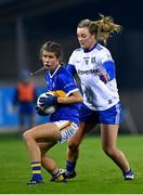 6 November 2020; Laura Dillon of Tipperary in action against Ellen McCarron of Monaghan during the TG4 All-Ireland Senior Ladies Football Championship Round 2 match between Monaghan and Tipperary at Parnell Park in Dublin. Photo by Eóin Noonan/Sportsfile