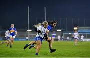 6 November 2020; Ciara McAnespie of Monaghan in action against Lucy Spillane of Tipperary during the TG4 All-Ireland Senior Ladies Football Championship Round 2 match between Monaghan and Tipperary at Parnell Park in Dublin. Photo by Eóin Noonan/Sportsfile