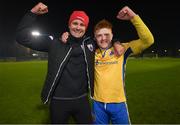 6 November 2020; Longford Town manager Daire Doyle and Aodh Dervin celebrate following the SSE Airtricity League First Division Play-off Final match between Galway United and Longford Town at the UCD Bowl in Belfield, Dublin. Photo by Stephen McCarthy/Sportsfile