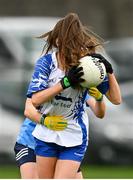7 November 2020; Katie Murray of Waterford in action against Martha Byrne of Dublin during the TG4 All-Ireland Senior Ladies Football Championship Round 2 match between Dublin and Waterford at Baltinglass GAA Club in Baltinglass, Wicklow. Photo by Stephen McCarthy/Sportsfile