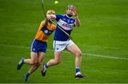 7 November 2020; Willie Dunphy of Laois in action against Rory Hayes of Clare during the GAA Hurling All-Ireland Senior Championship Qualifier Round 1 match between Clare and Laois at UPMC Nowlan Park in Kilkenny. Photo by Brendan Moran/Sportsfile