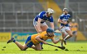 7 November 2020; Shane O'Donnell of Clare in action against Ryan Mullaney of Laois during the GAA Hurling All-Ireland Senior Championship Qualifier Round 1 match between Clare and Laois at UPMC Nowlan Park in Kilkenny. Photo by Brendan Moran/Sportsfile