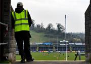 7 November 2020; A steward watches on during the Ulster GAA Football Senior Championship Quarter-Final match between Cavan and Antrim at Kingspan Breffni in Cavan. Photo by Ramsey Cardy/Sportsfile