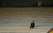 7 November 2020; A member of An Garda Síochana looks on from the stand during the GAA Hurling All-Ireland Senior Championship Qualifier Round 1 match between Clare and Laois at UPMC Nowlan Park in Kilkenny. Photo by Brendan Moran/Sportsfile