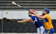 7 November 2020; Jack Kelly of Laois in action against Shane O'Donnell of Clare during the GAA Hurling All-Ireland Senior Championship Qualifier Round 1 match between Clare and Laois at UPMC Nowlan Park in Kilkenny. Photo by Brendan Moran/Sportsfile