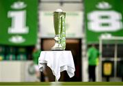 7 November 2020; SSE Airtricity League Premier Division trophy is displayed on the pitch prior to the SSE Airtricity League Premier Division match between Shamrock Rovers and Derry City at Tallaght Stadium in Dublin. Photo by Seb Daly/Sportsfile