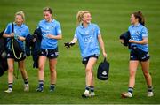 7 November 2020; Dublin players, from left, Caoimhe O’Connor, Aoife Kane, Carla Rowe and Kate Sullivan following the TG4 All-Ireland Senior Ladies Football Championship Round 2 match between Dublin and Waterford at Baltinglass GAA Club in Baltinglass, Wicklow. Photo by Stephen McCarthy/Sportsfile