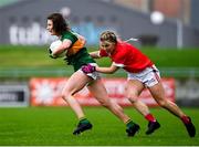 7 November 2020; Hannah O'Donoghue of Kerry in action against Aisling Kelleher of Cork during the TG4 All-Ireland Senior Ladies Football Championship Round 2 match between Cork and Kerry at Austin Stack Park in Tralee, Kerry. Photo by Eóin Noonan/Sportsfile