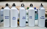 7 November 2020; Personalised water bottles with the names of the Clare players are seen prior to the GAA Hurling All-Ireland Senior Championship Qualifier Round 1 match between Clare and Laois at UPMC Nowlan Park in Kilkenny. Photo by Brendan Moran/Sportsfile
