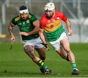 7 November 2020; Martin Kavanagh of Carlow in action against Michael Burke of Meath during the Joe McDonagh Cup Round 3 match between Carlow and Meath at Netwatch Cullen Park in Carlow. Photo by Matt Browne/Sportsfile