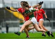 7 November 2020; Hannah O'Donoghue of Kerry in action against Erika O'Shea of Cork during the TG4 All-Ireland Senior Ladies Football Championship Round 2 match between Cork and Kerry at Austin Stack Park in Tralee, Kerry. Photo by Eóin Noonan/Sportsfile