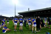7 November 2020; Tipperary manager David Power talks to his players after the Munster GAA Football Senior Championship Semi-Final match between Limerick and Tipperary at LIT Gaelic Grounds in Limerick. Photo by Piaras Ó Mídheach/Sportsfile