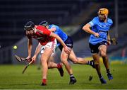 7 November 2020; Robert Downey of Cork in action against Ronan Hayes and Éamon Dillon, right, of Dublin during the GAA Hurling All-Ireland Senior Championship Qualifier Round 1 match between Dublin and Cork at Semple Stadium in Thurles, Tipperary. Photo by Ray McManus/Sportsfile