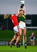 7 November 2020; Lorraine Scanlon of Kerry in action against Máire O'Callaghan of Cork during the TG4 All-Ireland Senior Ladies Football Championship Round 2 match between Cork and Kerry at Austin Stack Park in Tralee, Kerry. Photo by Eóin Noonan/Sportsfile