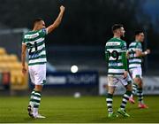 7 November 2020; Graham Burke of Shamrock Rovers, left, celebrates after scoring his side's first goal during the SSE Airtricity League Premier Division match between Shamrock Rovers and Derry City at Tallaght Stadium in Dublin. Photo by Seb Daly/Sportsfile