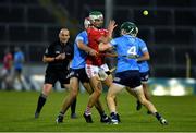 7 November 2020; Shane Kingston of Cork in action against James Madden, right, and Paddy Smyth of Dublin during the GAA Hurling All-Ireland Senior Championship Qualifier Round 1 match between Dublin and Cork at Semple Stadium in Thurles, Tipperary. Photo by Daire Brennan/Sportsfile
