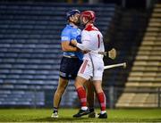 7 November 2020; Anthony Nash of Cork and Conal Keaney of Dublin come together during the GAA Hurling All-Ireland Senior Championship Qualifier Round 1 match between Dublin and Cork at Semple Stadium in Thurles, Tipperary. Photo by Daire Brennan/Sportsfile