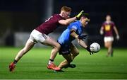 7 November 2020; Con O'Callaghan of Dublin in action against Ronan Wallace of Westmeath during the Leinster GAA Football Senior Championship Quarter-Final match between Dublin and Westmeath at MW Hire O'Moore Park in Portlaoise, Laois. Photo by David Fitzgerald/Sportsfile
