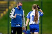 7 November 2020; Waterford manager Ciaran Curran and Aileen Wall prior to the TG4 All-Ireland Senior Ladies Football Championship Round 2 match between Dublin and Waterford at Baltinglass GAA Club in Baltinglass, Wicklow. Photo by Stephen McCarthy/Sportsfile