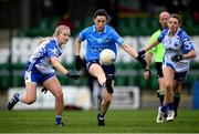 7 November 2020; Lyndsey Davey of Dublin in action against Mairéad Wall of Waterford during the TG4 All-Ireland Senior Ladies Football Championship Round 2 match between Dublin and Waterford at Baltinglass GAA Club in Baltinglass, Wicklow. Photo by Stephen McCarthy/Sportsfile