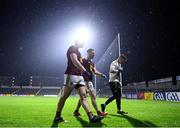 7 November 2020; Westmeath players, from left, Kieran Martin, James Dolan and Jason Daly leave the field following the Leinster GAA Football Senior Championship Quarter-Final match between Dublin and Westmeath at MW Hire O'Moore Park in Portlaoise, Laois. Photo by Harry Murphy/Sportsfile