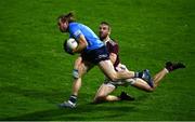 7 November 2020; Aaron Byrne of Dublin in action against Kevin Maguire of Westmeath during the Leinster GAA Football Senior Championship Quarter-Final match between Dublin and Westmeath at MW Hire O'Moore Park in Portlaoise, Laois. Photo by David Fitzgerald/Sportsfile