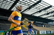 7 November 2020; Ryan Taylor of Clare runs onto the pitch prior to the GAA Hurling All-Ireland Senior Championship Qualifier Round 1 match between Clare and Laois at UPMC Nowlan Park in Kilkenny. Photo by Brendan Moran/Sportsfile