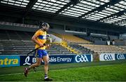7 November 2020; Colin Guilfoyle of Clare runs onto the pitch prior to the GAA Hurling All-Ireland Senior Championship Qualifier Round 1 match between Clare and Laois at UPMC Nowlan Park in Kilkenny. Photo by Brendan Moran/Sportsfile