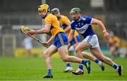 7 November 2020; Rory Hayes of Clare in action against Willie Dunphy of Laois during the GAA Hurling All-Ireland Senior Championship Qualifier Round 1 match between Clare and Laois at UPMC Nowlan Park in Kilkenny. Photo by Brendan Moran/Sportsfile