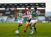 7 November 2020; Ronan Finn of Shamrock Rovers in action against Cameron McJannett of Derry City during the SSE Airtricity League Premier Division match between Shamrock Rovers and Derry City at Tallaght Stadium in Dublin. Photo by Seb Daly/Sportsfile