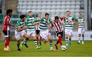 7 November 2020; Adam Hammill of Derry City in action against Dylan Watts of Shamrock Rovers during the SSE Airtricity League Premier Division match between Shamrock Rovers and Derry City at Tallaght Stadium in Dublin. Photo by Seb Daly/Sportsfile