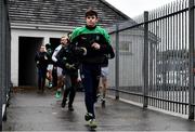 8 November 2020; Sean McNally of Fermanagh makes his way to the pitch to warm up ahead the Ulster GAA Football Senior Championship Quarter-Final match between Fermanagh and Down at Brewster Park in Enniskillen, Fermanagh. Photo by Sam Barnes/Sportsfile