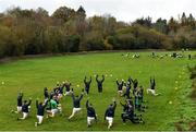 8 November 2020; Meath and Wicklow players warm-up before the Leinster GAA Football Senior Championship Quarter-Final match between Wicklow and Meath at the County Grounds in Aughrim, Wicklow. Photo by Matt Browne/Sportsfile