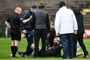 8 November 2020; Official Fergal Kelly receives medical attention ahead of the Ulster GAA Football Senior Championship Quarter-Final match between Fermanagh and Down at Brewster Park in Enniskillen, Fermanagh. Photo by Sam Barnes/Sportsfile