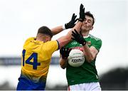 8 November 2020; Diarmuid O'Connor of Mayo in action against Conor Cox of Roscommon during the Connacht GAA Football Senior Championship Semi-Final match between Roscommon and Mayo at Dr Hyde Park in Roscommon. Photo by Harry Murphy/Sportsfile