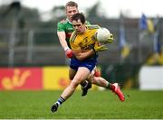 8 November 2020; David Murray of Roscommon in action against Ryan O'Donoghue of Mayo during the Connacht GAA Football Senior Championship Semi-Final match between Roscommon and Mayo at Dr Hyde Park in Roscommon. Photo by Harry Murphy/Sportsfile