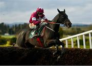 8 November 2020; Easywork, with Sean Flanagan up, jumps the last on their way to winning the Irish Stallion Farms EBF Beginners Steeplechase at Navan Racecourse in Meath. Photo by Seb Daly/Sportsfile