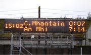 8 November 2020; The final score after the Leinster GAA Football Senior Championship Quarter-Final match between Wicklow and Meath at the County Grounds in Aughrim, Wicklow. Photo by Matt Browne/Sportsfile