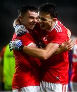 8 November 2020; Sean Powter, left, celebrates with Mark Collins of Cork following the Munster GAA Football Senior Championship Semi-Final match between Cork and Kerry at Páirc Uí Chaoimh in Cork. Photo by Eóin Noonan/Sportsfile