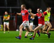 8 November 2020; Ruairi Deane and Mattie Taylor of Cork celebrate at the final whistle of the Munster GAA Football Senior Championship Semi-Final match between Cork and Kerry at Páirc Uí Chaoimh in Cork. Photo by Brendan Moran/Sportsfile