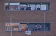 8 November 2020; Spectators look on from apartments close to the pitch during the Leinster GAA Football Senior Championship Quarter-Final match between Offaly and Kildare at MW Hire O'Moore Park in Portlaoise, Laois. Photo by Piaras Ó Mídheach/Sportsfile
