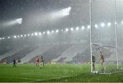 8 November 2020; Kerry players defend a free kick amid torrential rain during the Munster GAA Football Senior Championship Semi-Final match between Cork and Kerry at Páirc Uí Chaoimh in Cork. Photo by Brendan Moran/Sportsfile