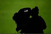 7 November 2020; A TV camera is seen during the Leinster GAA Football Senior Championship Quarter-Final match between Dublin and Westmeath at MW Hire O'Moore Park in Portlaoise, Laois. Photo by Harry Murphy/Sportsfile